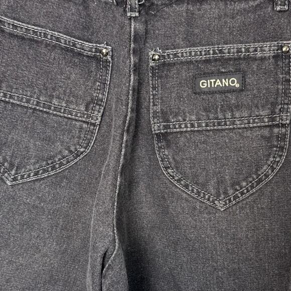 Vintage 80's Gitano Jeans Black Denim High Rise Tapered Fit Size 5/6 JR Retro - Picture 8 of 9